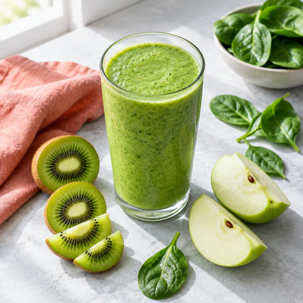 Smoothie vert kiwi épinard